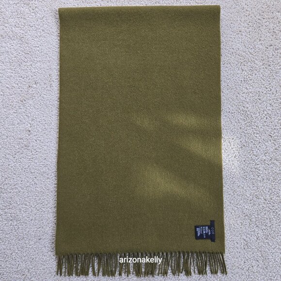 COS Accessories - COS Wool Scarf Green Fringe Oblong